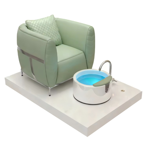 <span class=keywords><strong>Fauteuil</strong></span> de pédicure de luxe en or blanc avec bassin pour les pieds et robinet, style <span class=keywords><strong>fauteuil</strong></span> de spa avec coussin pour salon de manucure - Product Image 4
