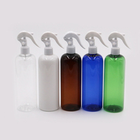 Bouteille pulvérisateur vide en PET, ronde, ambrée ou transparente, 250 ml, 500 ml, en plastique, avec pulvérisateur à gâchette à brume fine, pour emballage cosmétique, vente en gros