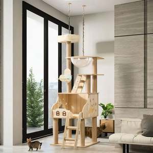 Wholesale Custom Cat Nest Tree <b>Tower</b> Modern Pet Climbing Frame with Large Sisal Jumping Platform Made of Wool and Rope - Product Image 2