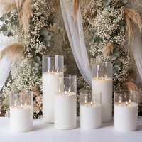 Décorations de table pour événements de mariage Matti's Centre Pieces : fleurs et bougies LED