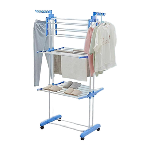 Stendibiancheria Pieghevole a 3 Ripiani in Ferro Leggero, Scaffale Richiudibile per Cucina o <span class=keywords><strong>Bagno</strong></span> - Product Image 5
