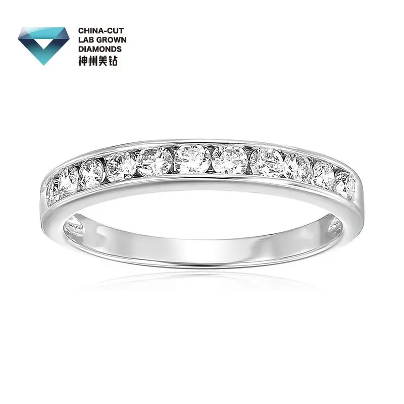 Nouveau Style mode 925 bijoux en argent demi-éternité moissanite bague en diamant 14K 18K or plaque anneaux pour les femmes