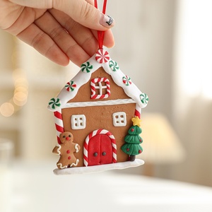 Nouvelle <span class=keywords><strong>D</strong></span>écoration Suspendue Vintage Mignonne en Argile Souple en Forme de Petite Maison de <span class=keywords><strong>Pain</strong></span> <span class=keywords><strong>d</strong></span>'<span class=keywords><strong>Épice</strong></span>s pour Arbre de Noël - Product Image 4