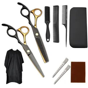 #1688 Fabriek #9 Stuks Cape Schaar Set Styling Vrouwen Salon Beauty Hair Styler Knippen Kapper Tool Schort Kam Shear