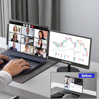 Extensor de Pantalla para Portátil, Monitor de 14 Pulgadas, IPS 1080P 60Hz 16:9, Tipo-C/USB-A, Altavoz Integrado, Compatible con Windows y Mac, para Negocios