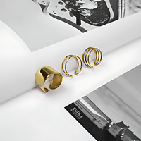 Bijoux fins minimalistes en or à boucle ouverte et à triple bande pour femmes Vente en gros sur mesure pour mariages fêtes anniversaires