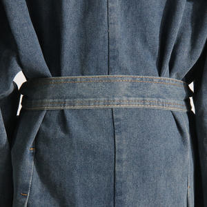 Chaquetas y Abrigos Vaqueros Largos con Cinturón y Cuello Camisero para Mujer, Tendencia de Moda Otoño-Invierno - Product Image 6