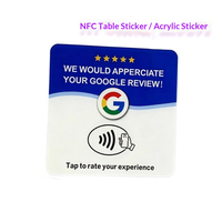 Plaque autocollante NFC en acrylique de 120 mm pour avis Google – Tap-to-Scan pour commander via code QR – Lecture/écriture passive