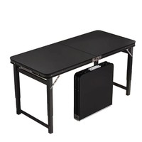 Table pliante portable Design moderne Table de mobilier d'extérieur rectangulaire multifonctionnelle en métal pour le camping