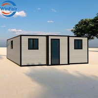 Maison conteneur préfabriquée extensible WinFair à prix abordable, pour une vie de luxe avec salle de bain, idéale pour dortoir, bureau, camping ou logement temporaire