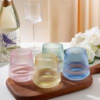 Verre à vin sans pied en plastique ondulé réutilisable et écologique de 12 oz, durable, pour cocktails, bar à domicile, mariage, fête, gobelet à boisson personnalisé