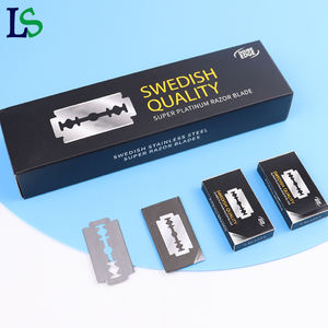 プロの男性手動シェーバーかみそりの刃ステンレス鋼理髪店サロン安全フェイシャルヘアシェービングダブルエッジブレード - Product Image 1