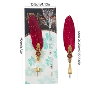 Ensemble de 6 stylos plume en métal à effet goutte d'huile, pour calligraphie, stylo plume à tremper, pour l'écriture de lettres, les fêtes et les fournitures de mariage