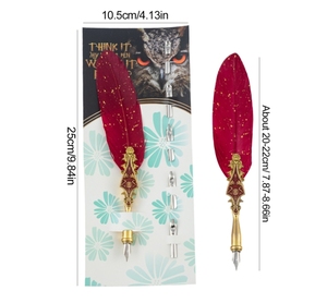 Ensemble de 6 stylos <span class=keywords><strong>plume</strong></span> en métal à effet goutte <span class=keywords><strong>d</strong></span>'huile, pour <span class=keywords><strong>calligraphie</strong></span>, stylo <span class=keywords><strong>plume</strong></span> à tremper, pour l'écriture de lettres, les fêtes et les fournitures de mariage - Product Image 6
