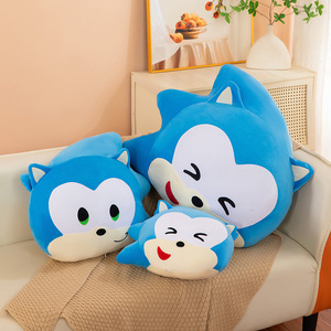 หมอนอิงตุ๊กตาเม่นยิ้มสีฟ้า บลูโซนิคส์ พิมพ์โลโก้ได้ ของเล่นตุ๊กตาขนนุ่ม ตกแต่งโซฟา ขายส่ง - Product Image 6