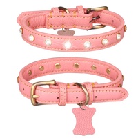 Collier de chien strass éblouissant en cuir véritable étincelant accessoires pour animaux de compagnie collier de chien cristal diamant collier de chat
