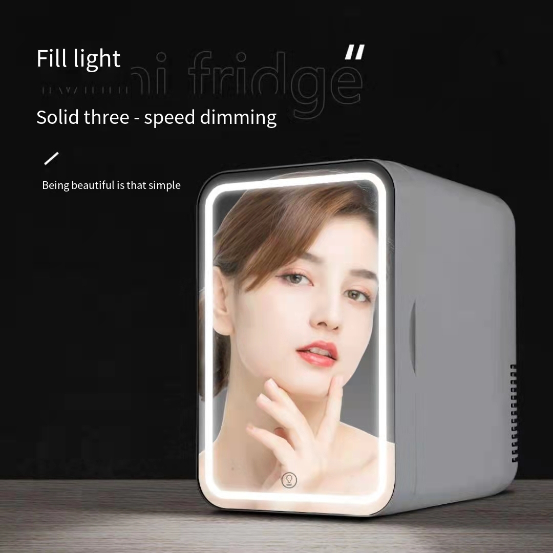 Компактный холодильник Beauty mirror10L, портативный двухцелевой автомобильный холодильник для горячей и холодной воды