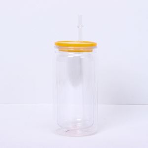 Pot Mason en plastique léger et incassable de 16 oz à double paroi avec paille, sûr pour les enfants de maternelle - Product Image 4