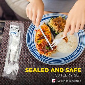 Cubiertos de plástico para la eliminación de paquetes, cubiertos de picnic, palillo de dientes desechable, tenedor, cuchillo, cuchara, juego de servilletas para comida rápida - Product Image 4