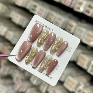 Nuevo Estilo de <span class=keywords><strong>Uñas</strong></span> Acrílicas con Diseño Floral, Proveedor de Productos de Belleza para Mujer, Caja de <span class=keywords><strong>Uñas</strong></span> Postizas de Lujo con Brillo - Product Image 4