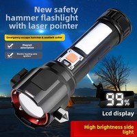 Marteau de sécurité multifonction, lampe torche LED, batterie rechargeable, zoom optique, sept-en-un, lumière d'urgence pour camion de pompiers, premiers secours