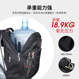 Laptop <b>Backpack</b> Men Black Solid Color Breathable Business Travel Shoulder <b>Straps</b> With Laptop Compartment Spring 2025 - Product Image 5