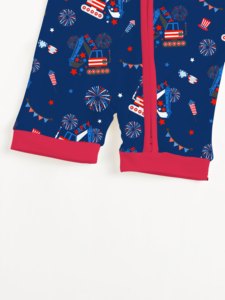 Miozing 	 Pigiama personalizzato per neonati 4 <span class=keywords><strong>luglio</strong></span>, vestiti per neonati maschi da 3 a 5 mesi, pigiama intero in bambù per eczema, ODM - Product Image 6