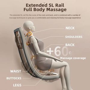 Fauteuil de massage 4D à double rail SL avec commande vocale IA, zéro gravité, Bluetooth, écran LCD, scan corporel automatique et intensité réglable - Product Image 3