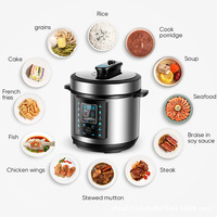 Cuisinière électrique à pression intelligente à double cuve de 5 L, boîtier en acier inoxydable, pour usage domestique et hôtelier, avec fonction de pré-pression
