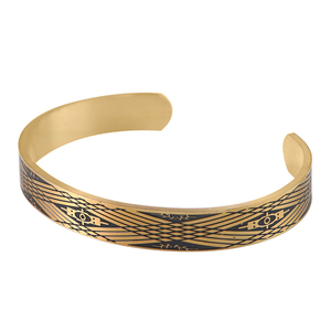 Stainless Steel Jewelry <b>Set</b> Open Adjustable Stainless Steel Finish Cuff Bangle <b>Bracelets</b> for Women Glod Plated - Product Image 5