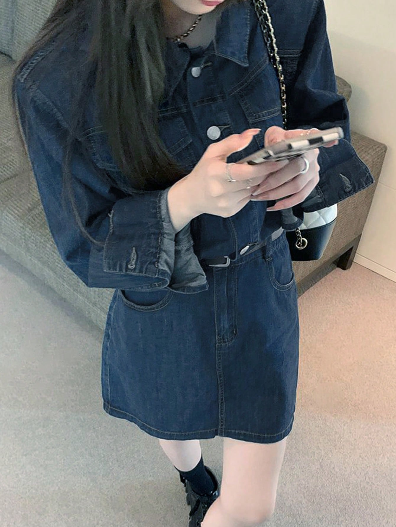 Shop Our Denim Dresses - Vintage Long Sleeve Casual Style