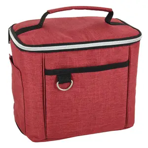 Insulated Thermal Cooler Lunch Tote Bag With Bottle Holder