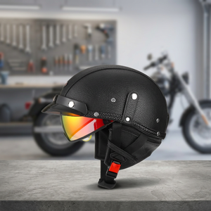 Casco Retro de Estilo Japonés con Certificación 3C, Material ABS, Media Cara, 26+ Ventilaciones, Cierre de Velcro, Visera, Unisex, para Verano - Product Image 1