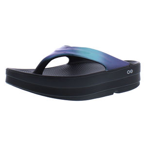 OOFOS OOmega OOlala Luxe Flip Flops <b>Womens</b> <b>Shoes</b> <b>Size</b> 10, Color: Atlantis - Product Image 1