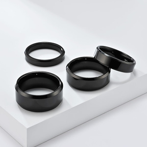 Anillos de tungsteno de oro de 18K a la moda para hombres, mujeres, parejas, alianzas de boda, acabado mate, centro, bordes biselados de alto pulido, ajuste cómodo - Product Image 3