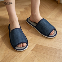 Pantoufles jetables de qualité supérieure pour hôtels et complexes hôteliers, confortables, en lin respirant, personnalisables, en gros