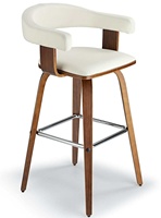 Nouveau moderne mode PU bois acier pédale anneau chaise tabouret de bar pivotant meubles de bar Pu et bois meubles commerciaux contreplaqué
