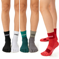 Chaussettes de sport athlétiques OEM en gros à cinq doigts, personnalisables avec logo, anti-ampoules, pour hommes et femmes, marathon, gym, fitness