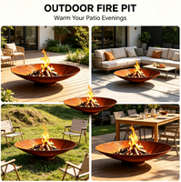 Brasero moderne en acier Corten de différentes tailles, personnalisable, écologique, pour bois de chauffage et barbecue en extérieur, idéal pour le camping et les fêtes