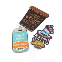 Coudre sur le dos sans tissé personnalisé bouteille privée lettres Logo tissu entièrement broderie tissé Patch pour vêtements