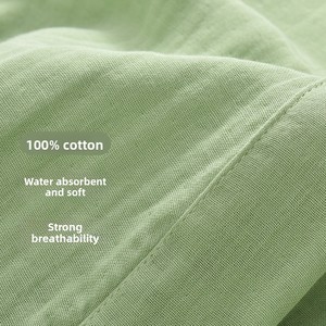 Peignoir en gaze à trois couches, style <span class=keywords><strong>H</strong></span>, manches longues, unisexe, absorbant, doux, respectueux <span class=keywords><strong>de</strong></span> la peau, <span class=keywords><strong>chemise</strong></span> <span class=keywords><strong>de</strong></span> <span class=keywords><strong>nuit</strong></span>, pyjama, vêtements d'intérieur - Product Image 4