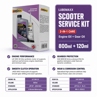 Kit d'entretien complet pour scooter, huile moteur entièrement synthétique 10W-30 + huile de boîte de vitesses 80W-90, lubrifiant pour moto 4 temps LubeMaxx UK