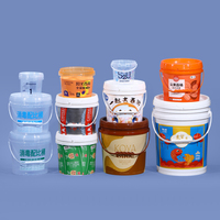 Ember Plastik Transparan 20L Anti Bocor untuk Penyimpanan Deterjen, dengan Tutup, Food Grade, Ember 5 Galon
