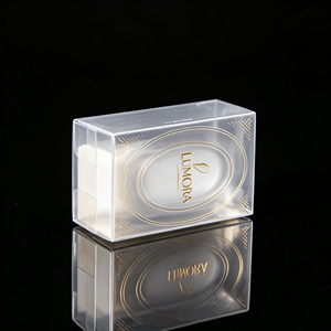 Boîte pliable personnalisée en PP avec couvercle rabattable, estampage à chaud doré, en plastique transparent, pour cosmétiques, parfums, jouets, cadeaux, présentoir, vente en gros, lot OEM - Product Image 6