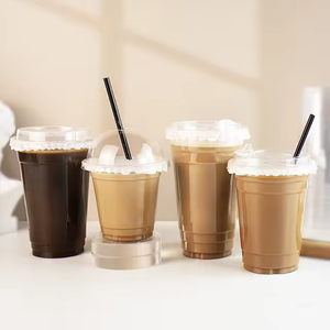 Vasos Desechables de Plástico PET Transparente para Bebidas y Smoothies, con Tapas, Impresión Personalizada, Ecológicos, de Pared Simple, para Llevar, Venta al Por Mayor - Product Image 3