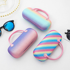 Nouveau Portable résistant à la pression étui à <span class=keywords><strong>lunettes</strong></span> pliant sac à main pour enfants porte-monnaie et boîte à <span class=keywords><strong>lunettes</strong></span> de couleur arc-en-ciel en Stock - Product Image 6