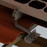 Système de toit plat Rails de support solaire Rail de toit en tuile d'acier et crochet de toit pour structure de montage solaire