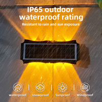 Lampe murale LED solaire extérieure décorative moderne IP65 étanche RGB pour marches de patio et jardin, éclairage haut et bas