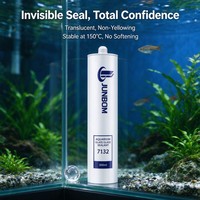 JUNBOM 7132 Mastic silicone acétique à séchage rapide pour aquarium, adhésif étanche pour vitres de réservoirs à poissons et armoires, scellement décoratif