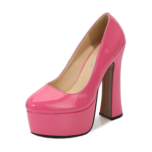 Escarpins Femme à Talon Carré et Plateforme, Bout Rond, Grande Taille, Style Rétro Français, Coupe Basse, Modèle Voiture, Défilé Qipao - Product Image 3
